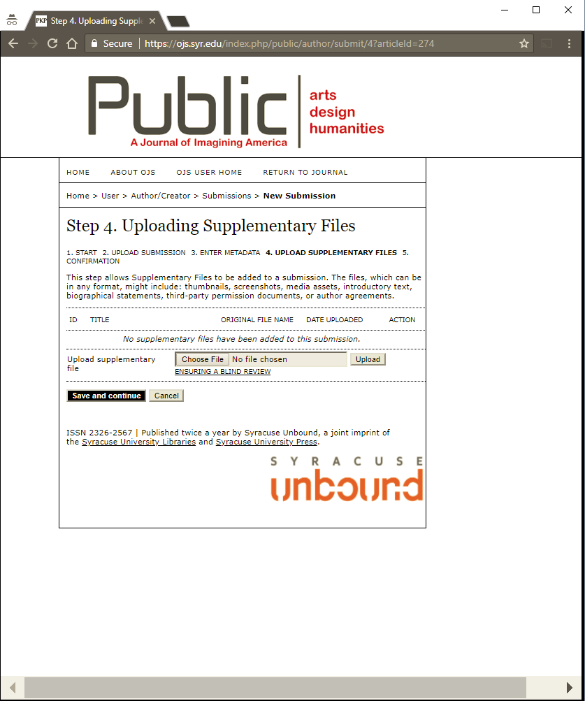 PUBLIC submission process screenshot.